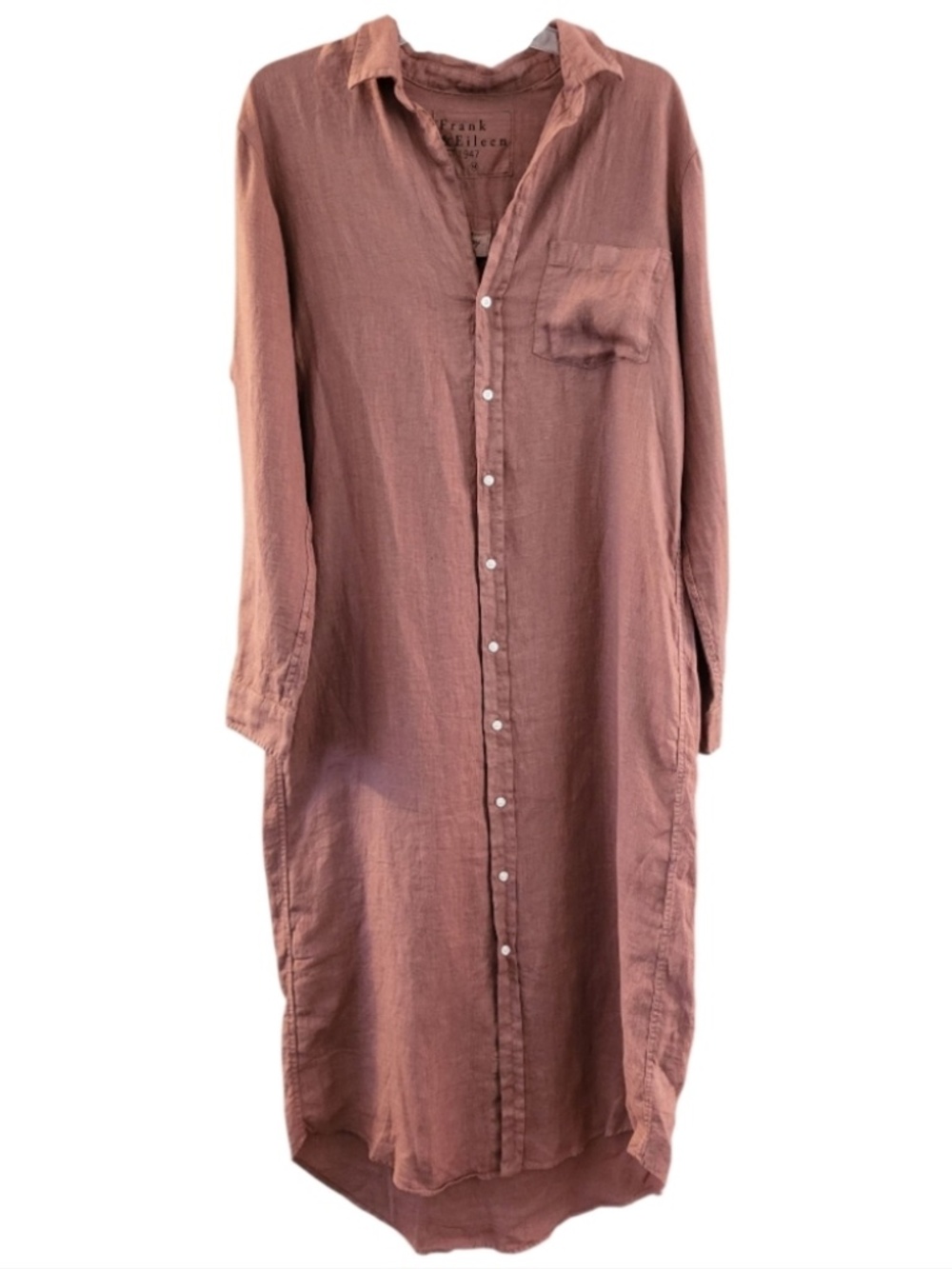 Frank & Eileen Rory Linen Dress Size M in Mauve